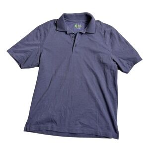 IZOD Golf Polo Shirt Men Medium Blue Micro Pattern Short Sleeve Casual Top